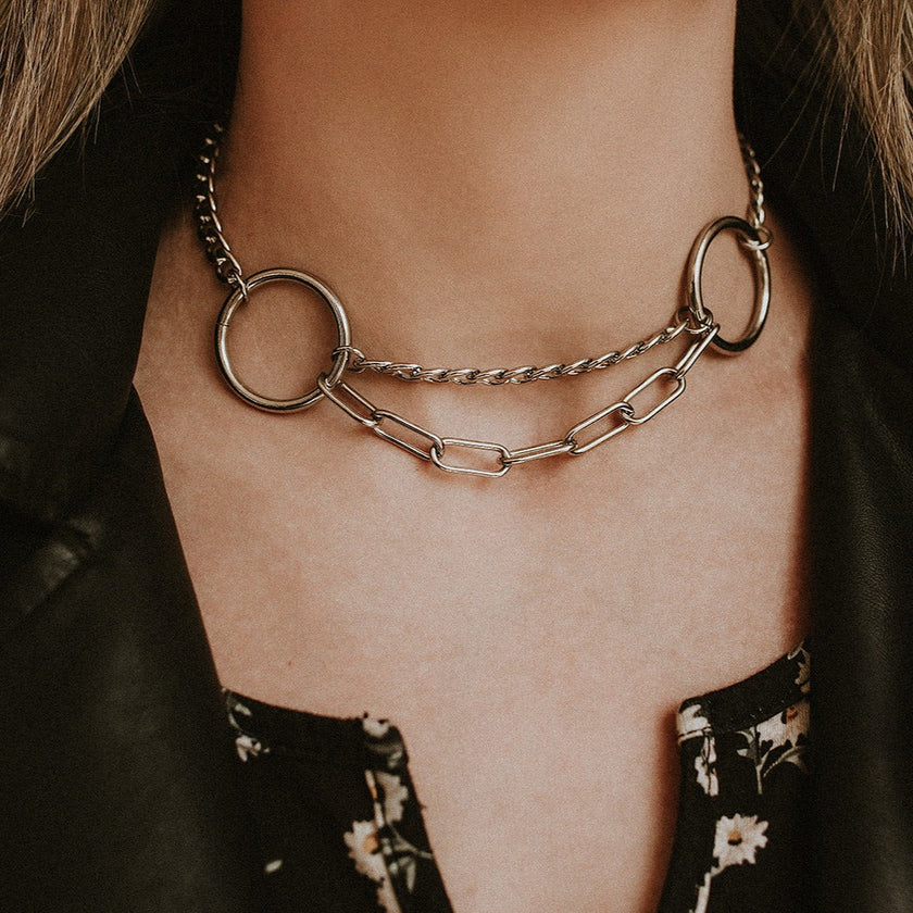 Necromancy O Ring Layered Choker Necklace