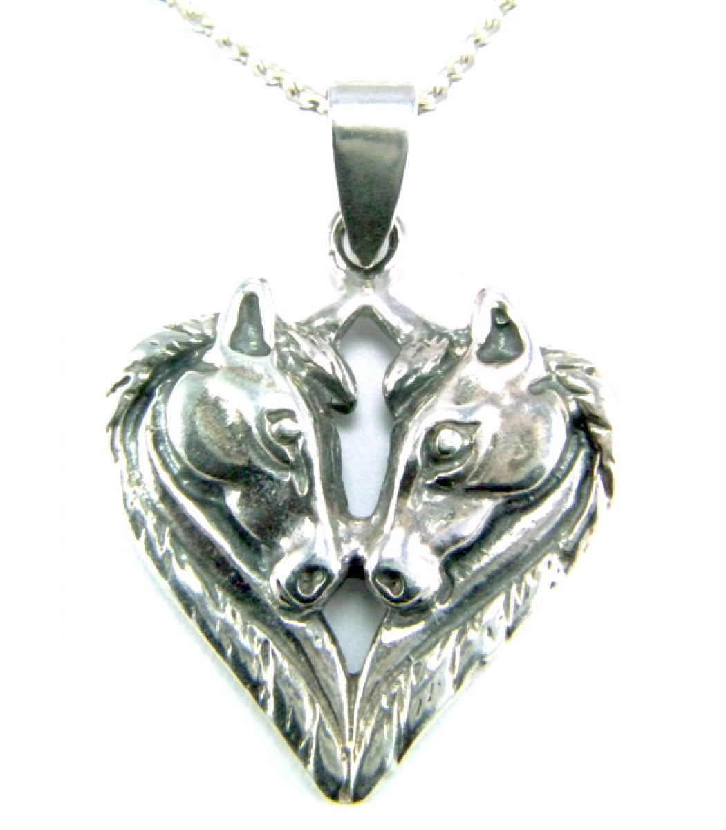 Silver Steed Horse Heart pendant