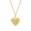 Laura Ashley Silver Picnic Basket Weave Heart Locket Necklace