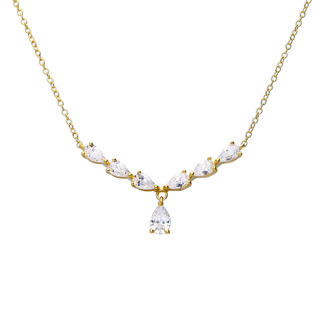Diamonfire Statement - Collar de circonitas con forma de lágrima