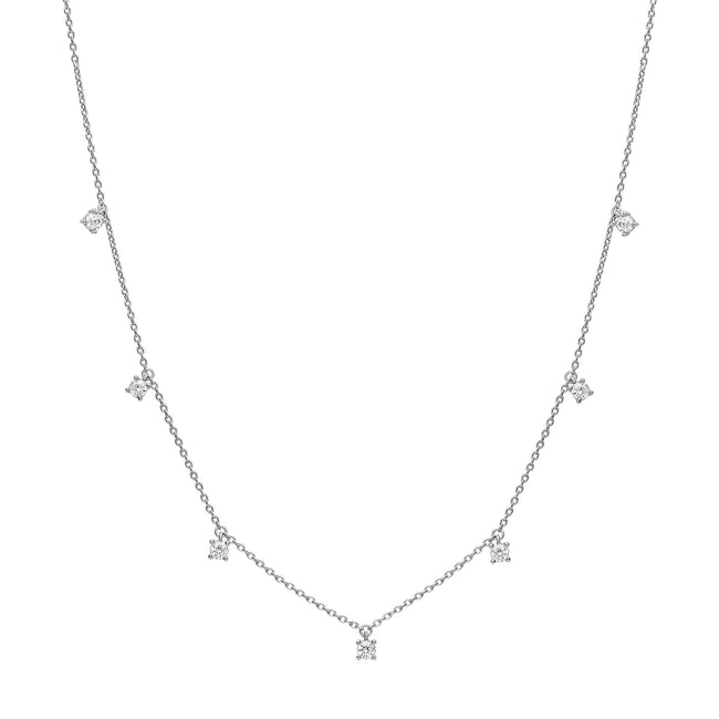 Diamonfire Four Claw Set Zirconia Station Necklace