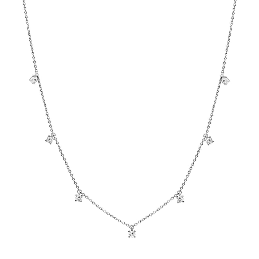 Diamonfire Four Claw Set Zirconia Station Necklace