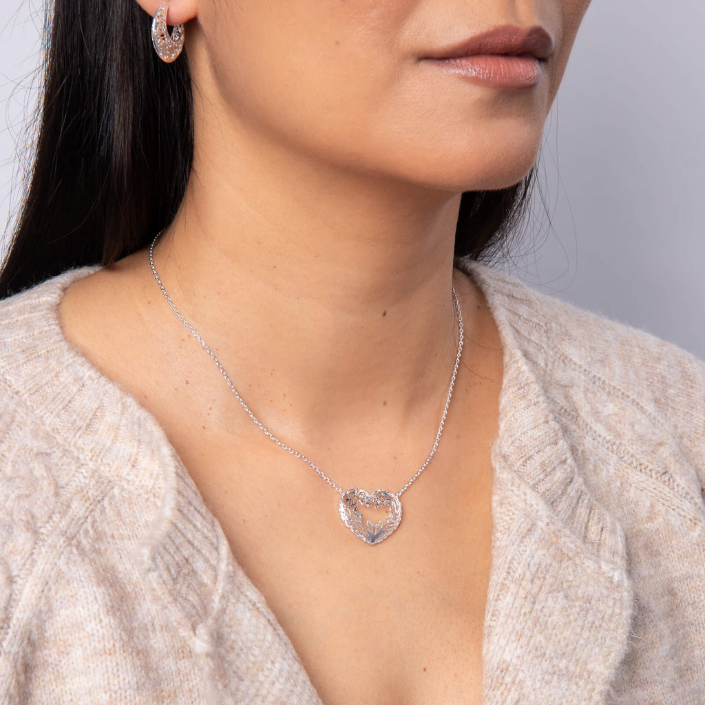 Laura Ashley Fashion Firbeck Toile Heart Necklace