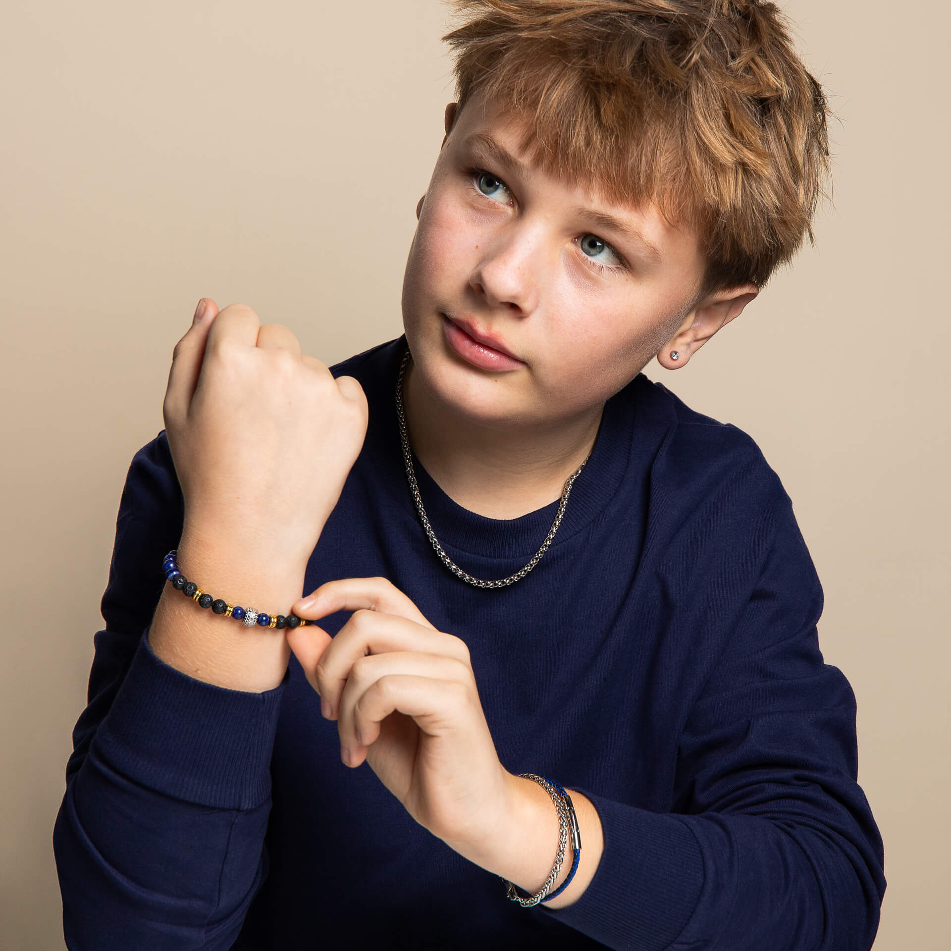 Fred Bennett Smaller Fit Lava Bead Bracelet