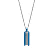 Fred Bennett Stainless Steel Blue Dog Tag Necklace