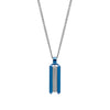 Fred Bennett Stainless Steel Blue Dog Tag Necklace