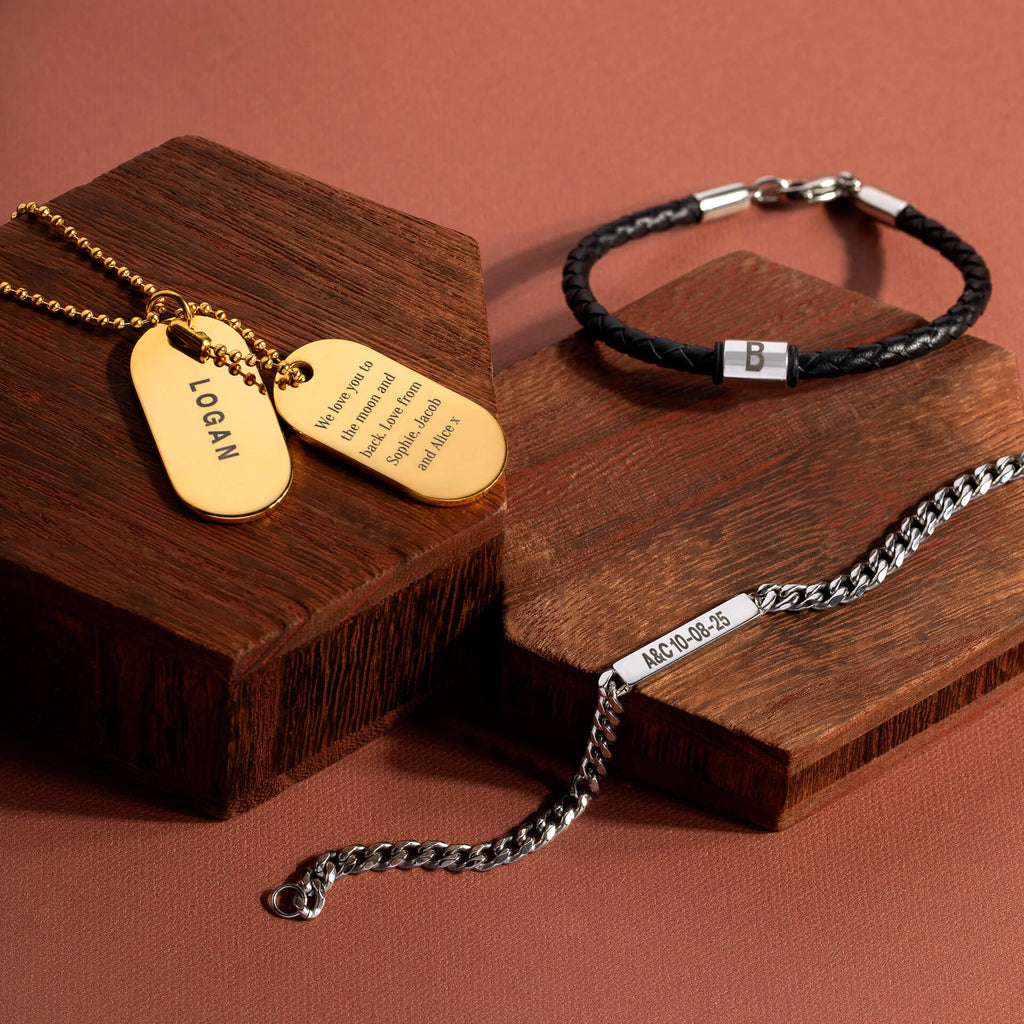 Fred Bennett Father and Son Matching Braided Leather Bracelet