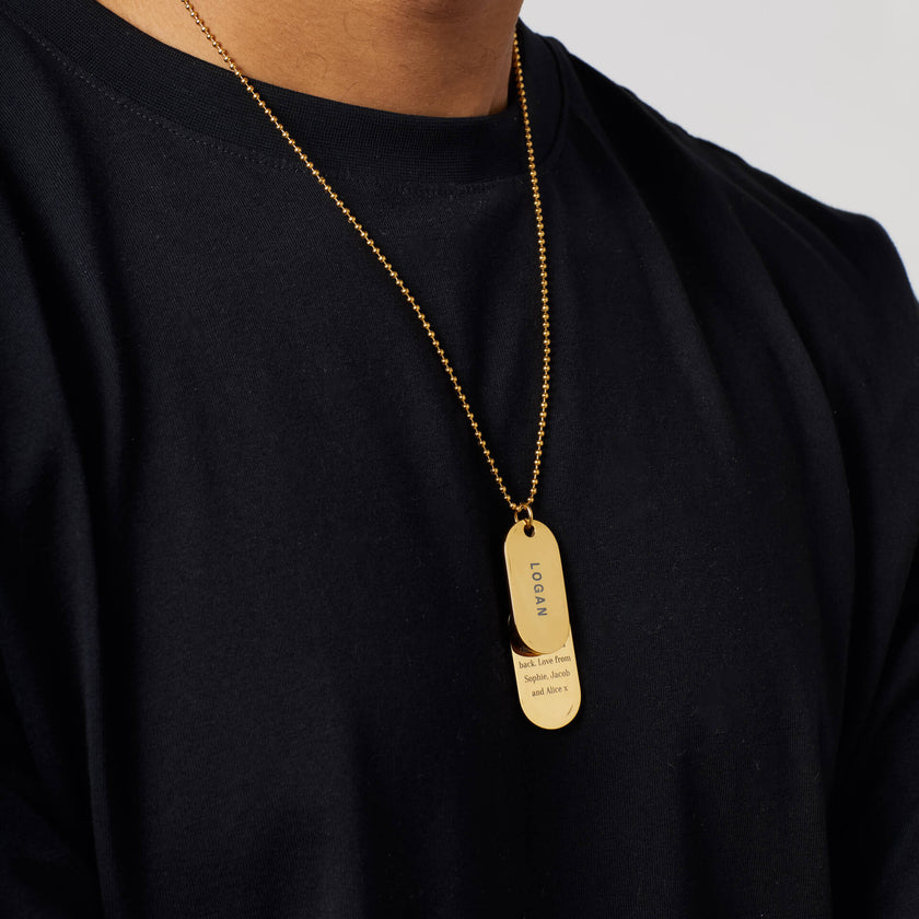 Fred Bennett Double Oval Dog Tag Necklace