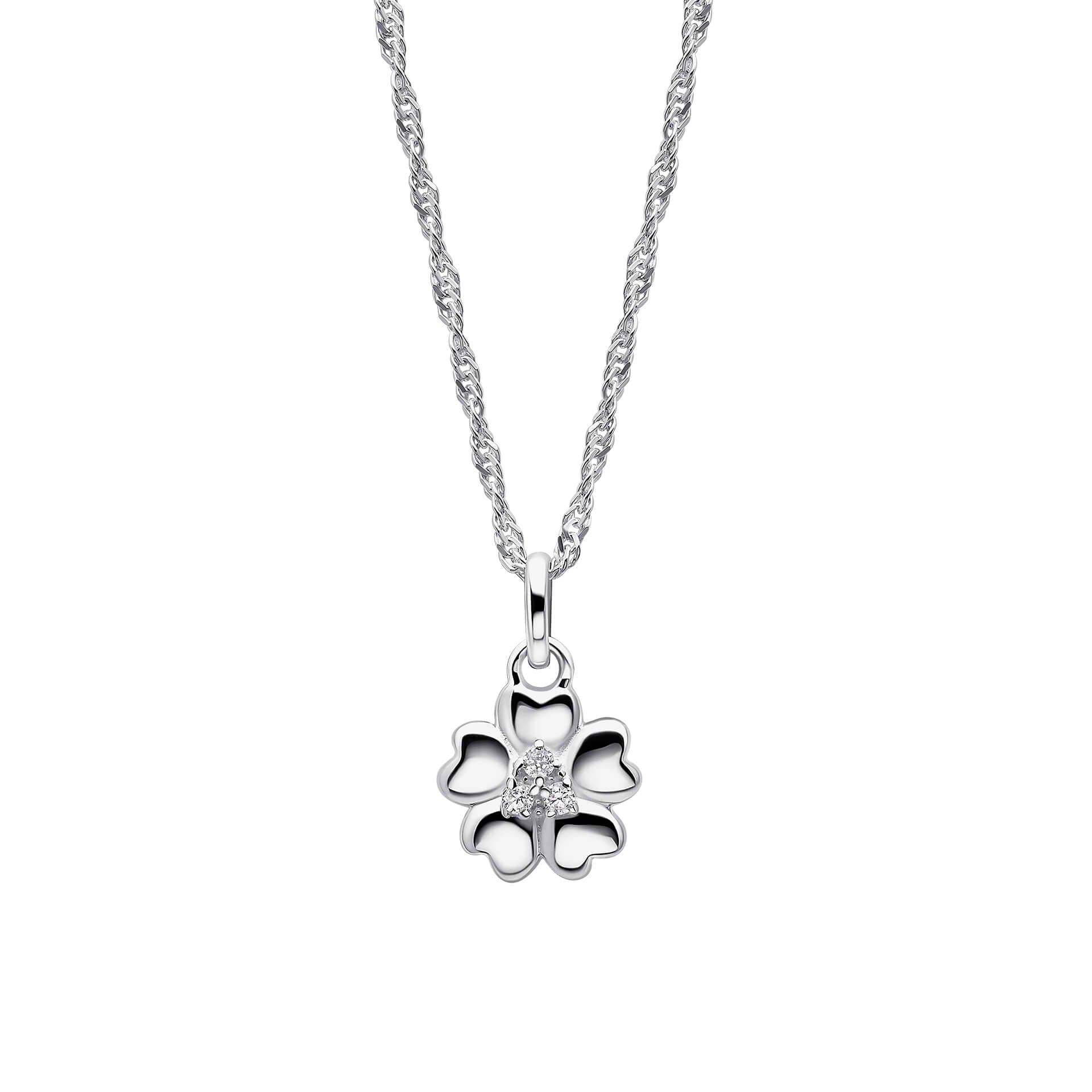 Laura Ashley Silver Riverly Ditsy Pave Flower Necklace