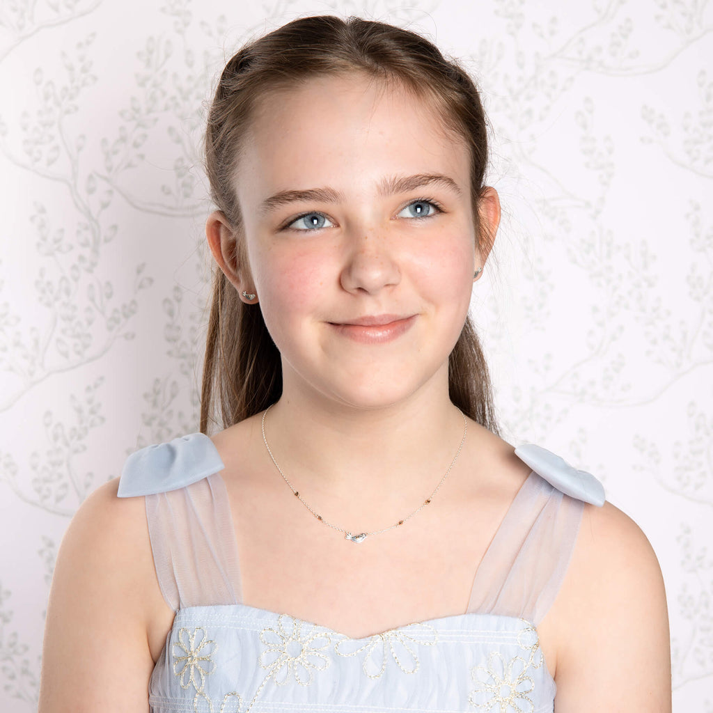 Laura Ashley Silver Kids Rosmere Love Mini Bird Necklace