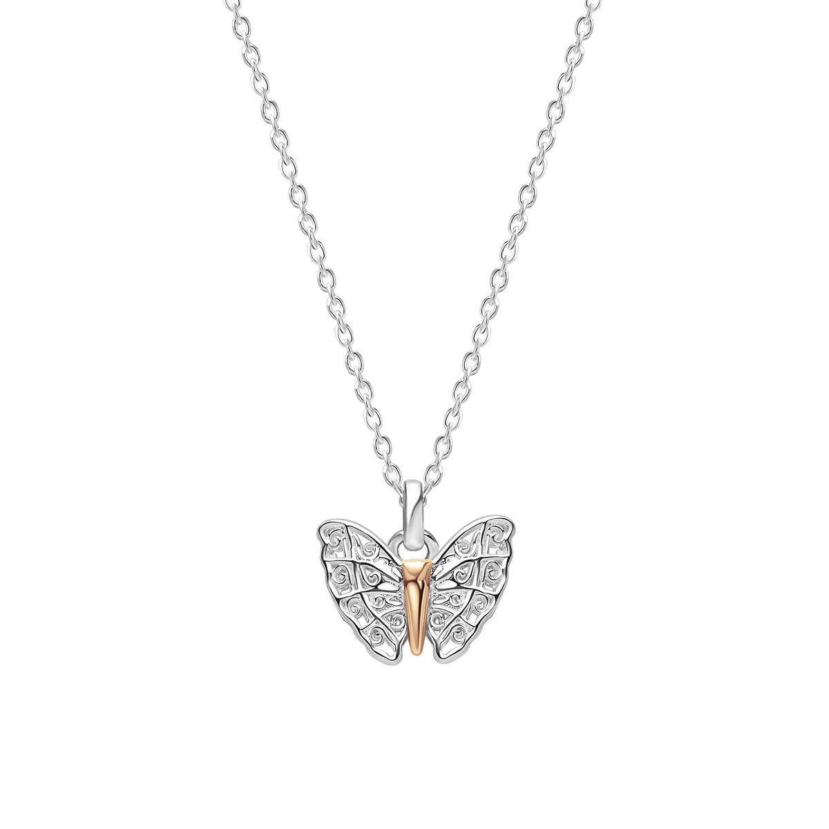 Laura Ashley Silver Kids Butterfly Garden Mini Necklace