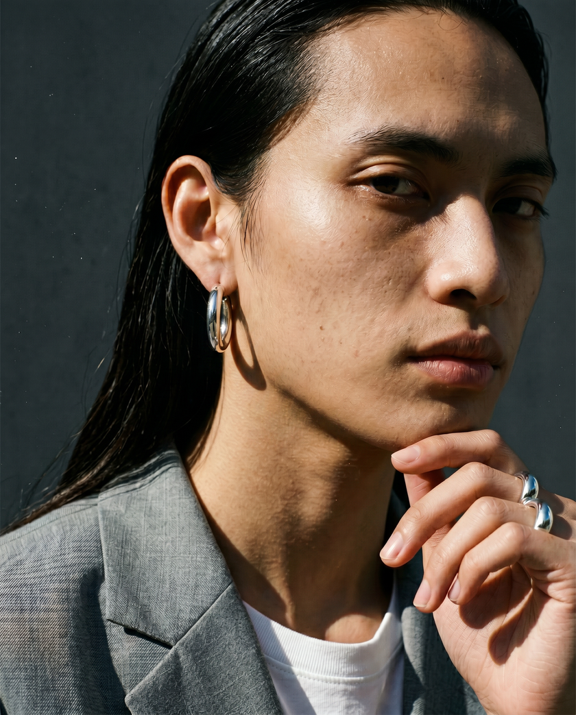 Nia stora ringörhängen | Sterlingsilver