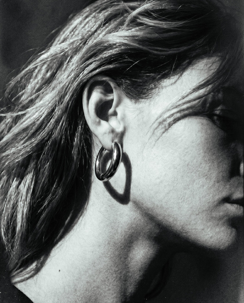 Nia stora ringörhängen | Sterlingsilver