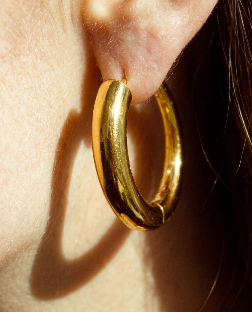 Orecchini a cerchio Nia Large | Vermeil oro