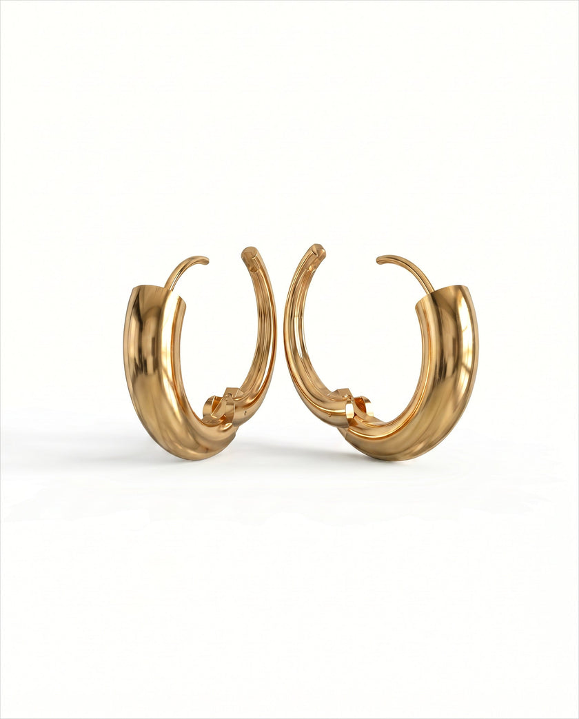 Orecchini a cerchio Nia Large | Vermeil oro