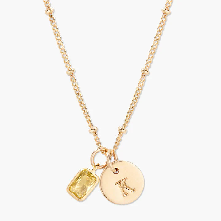 Savae Birthstone Initial Pendant