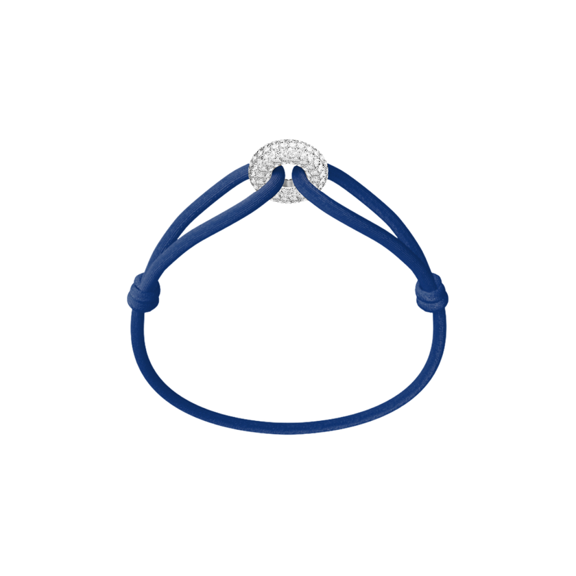 Silver Soho Pavé Cord Bracelet