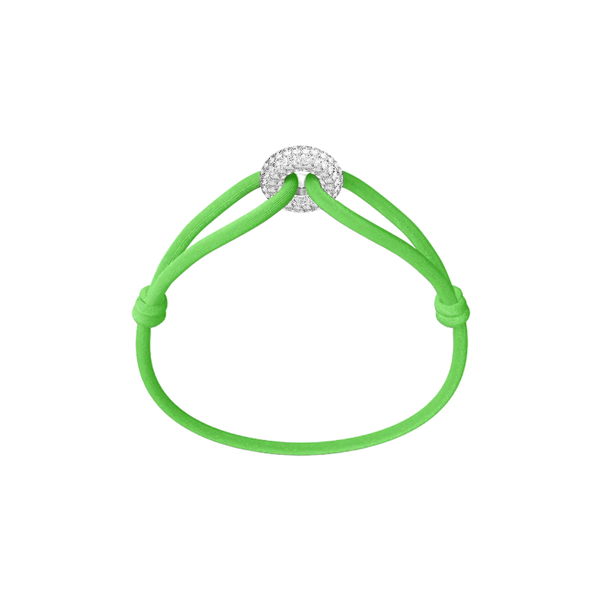 Silver Soho Pavé Cord Bracelet