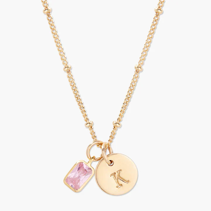 Savae Birthstone Initial Pendant
