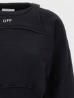 Off Stamp Round Crop Crewneck Black White