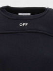 Off Stamp Round Crop Crewneck Black White