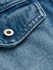 Bleach Painted Belted Denim Dress