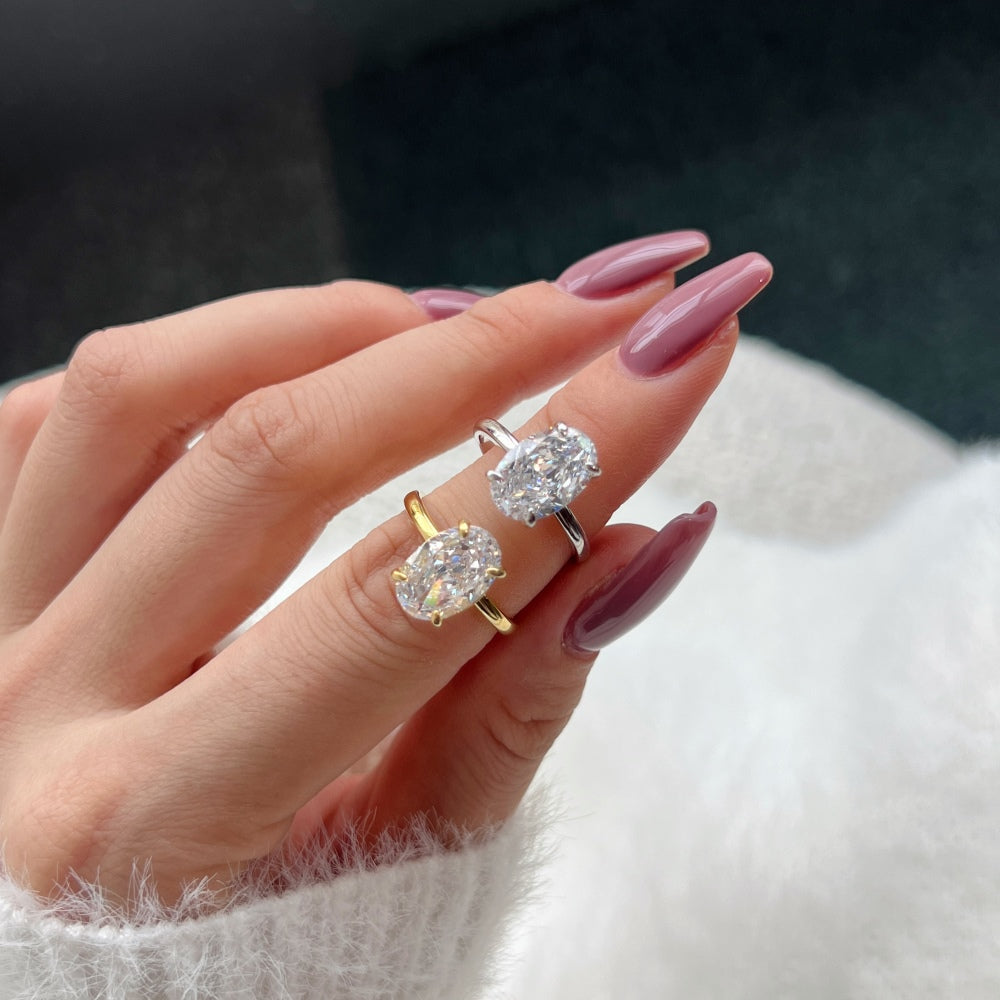 Eva oval cut ring gold