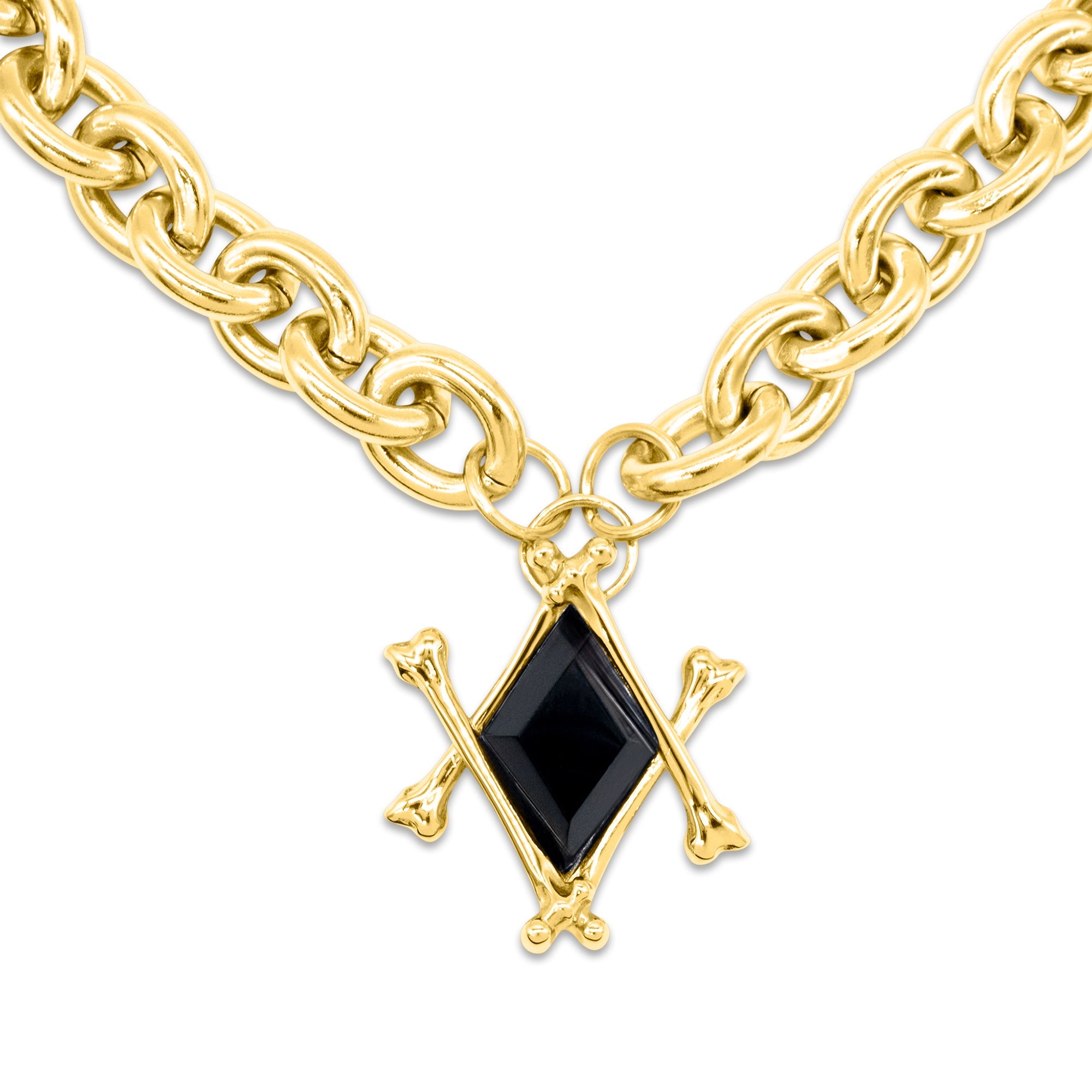 Die Obsidian-Knochenmark-Halskette Gold