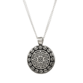 Azteekse Ollin Reis Mandala Gepersonaliseerde Zilveren Ketting