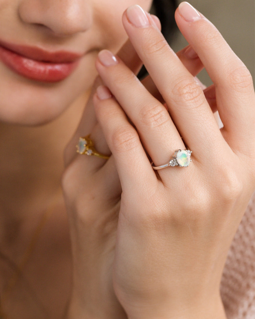 Opal Ring in Sterling Silver