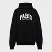 Cities Paris Wide Fit Logo Hoodie Black White