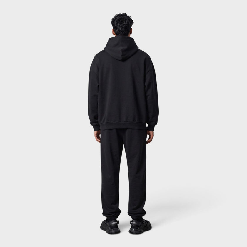 Cities Paris Wide Fit Logo Hoodie Black White