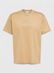 Logo Embroidered Cotton T-Shirt Soft Fawn