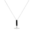 Minimalistische Onyx-T-Bar-Halskette aus Silber