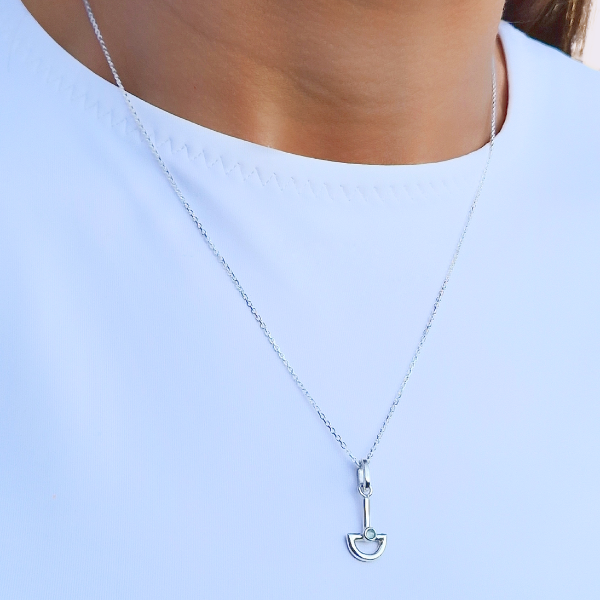Blue Chalcedony Boat Gold Necklace