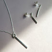 Minimalist Silver Bar Pendant Necklace