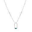 Contemporary Blue Enamel Sterling Silver Arch Necklace