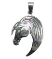 Silver Steed Long Mane Horse Head Silver Pendant