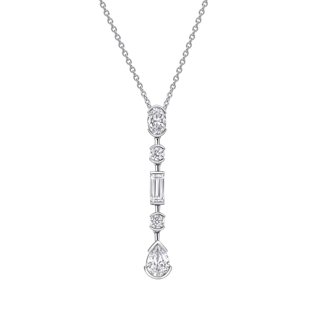Diamonfire Elongated Half Bezel Pendant