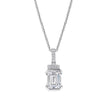 Diamonfire Emerald Cut Half Bezel Drop Pendant