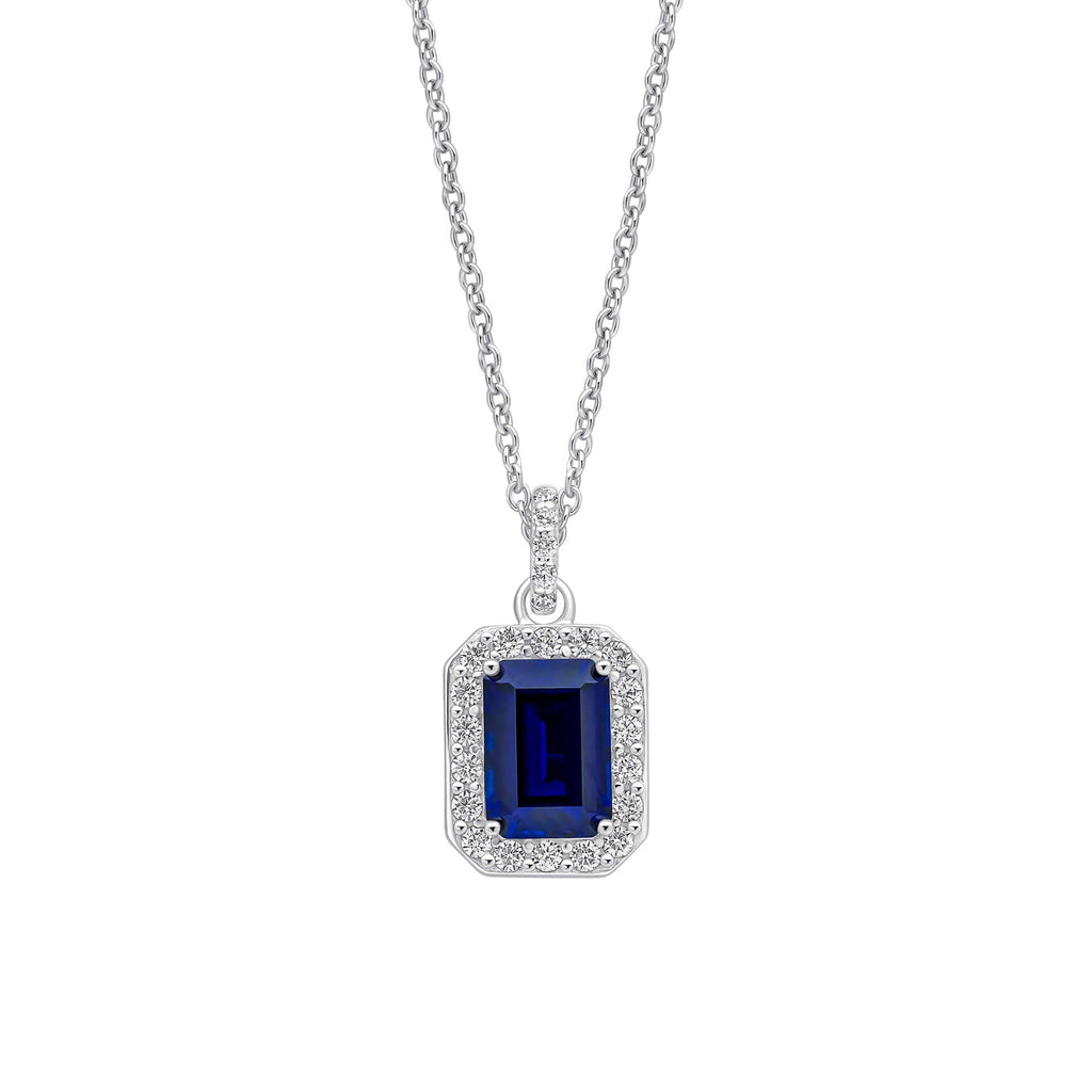 Diamonfire Geometric Halo Drop Pendant