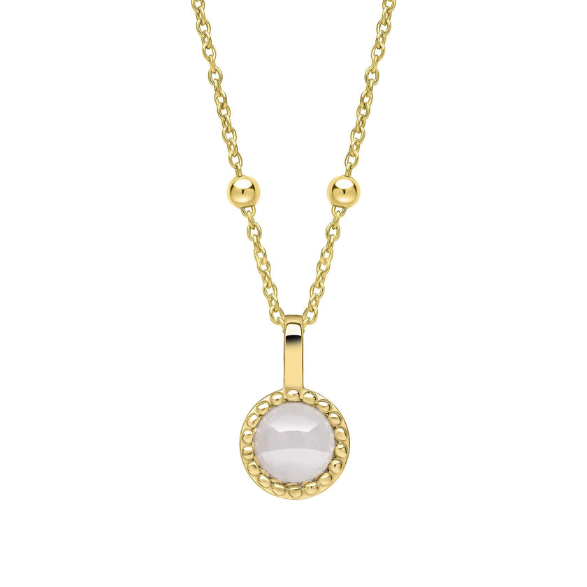 Beginnings Milgrain Semi-Precious Cabochon Birthstone Pendant