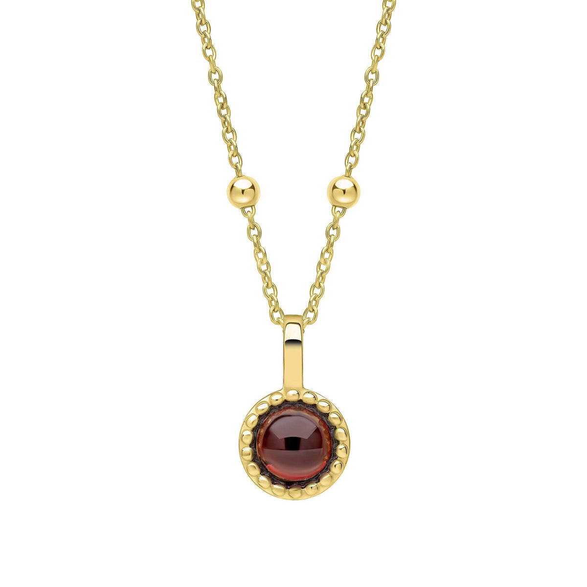 Beginnings Milgrain Semi-Precious Cabochon Birthstone Pendant