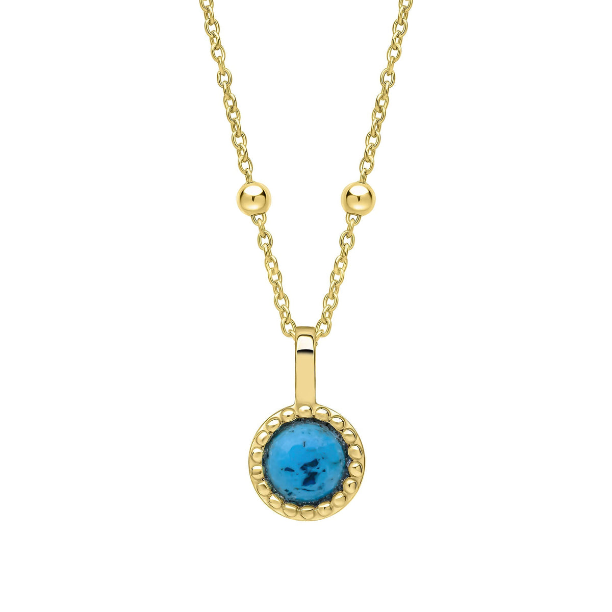 Beginnings Milgrain Semi-Precious Cabochon Birthstone Pendant