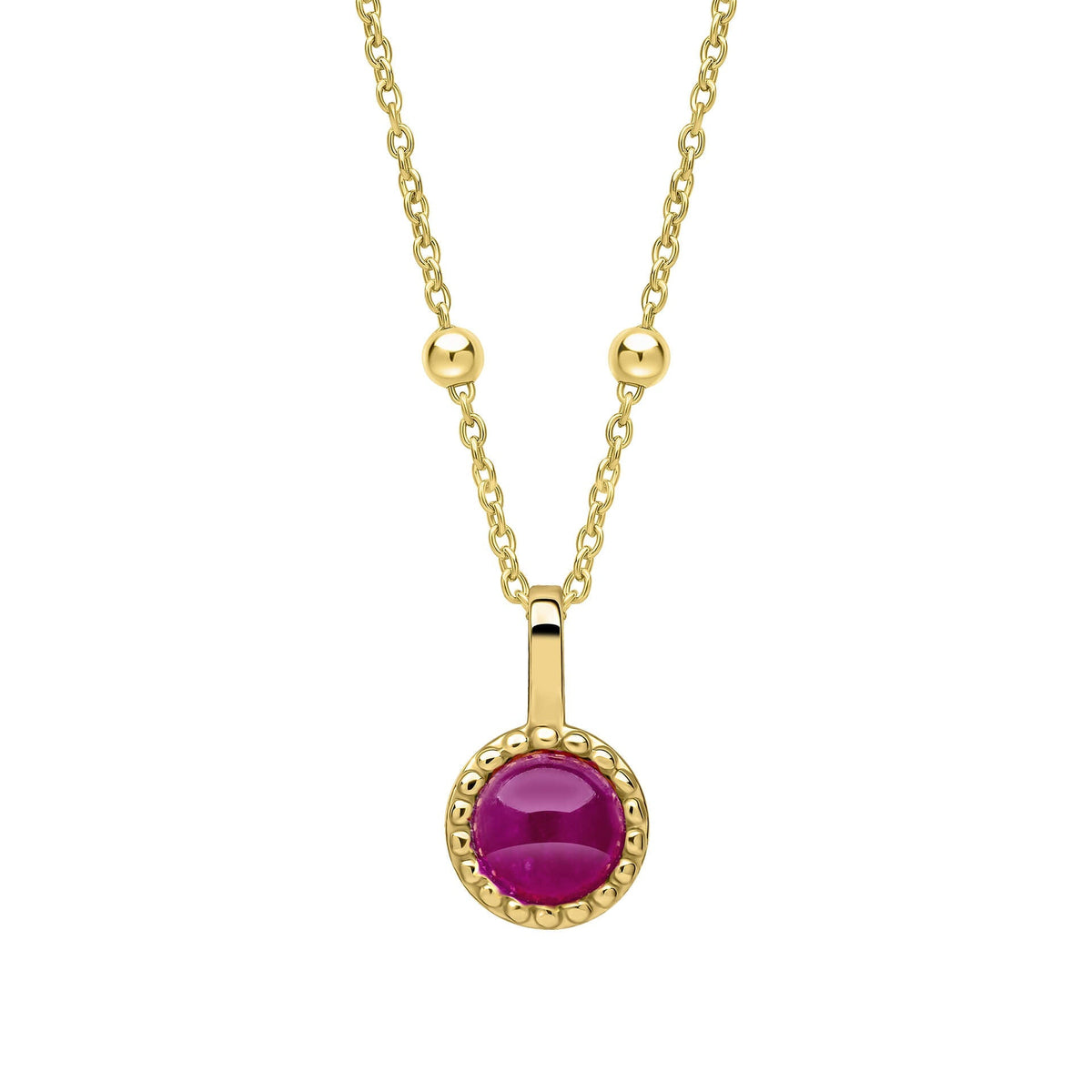 Beginnings Milgrain Semi-Precious Cabochon Birthstone Pendant