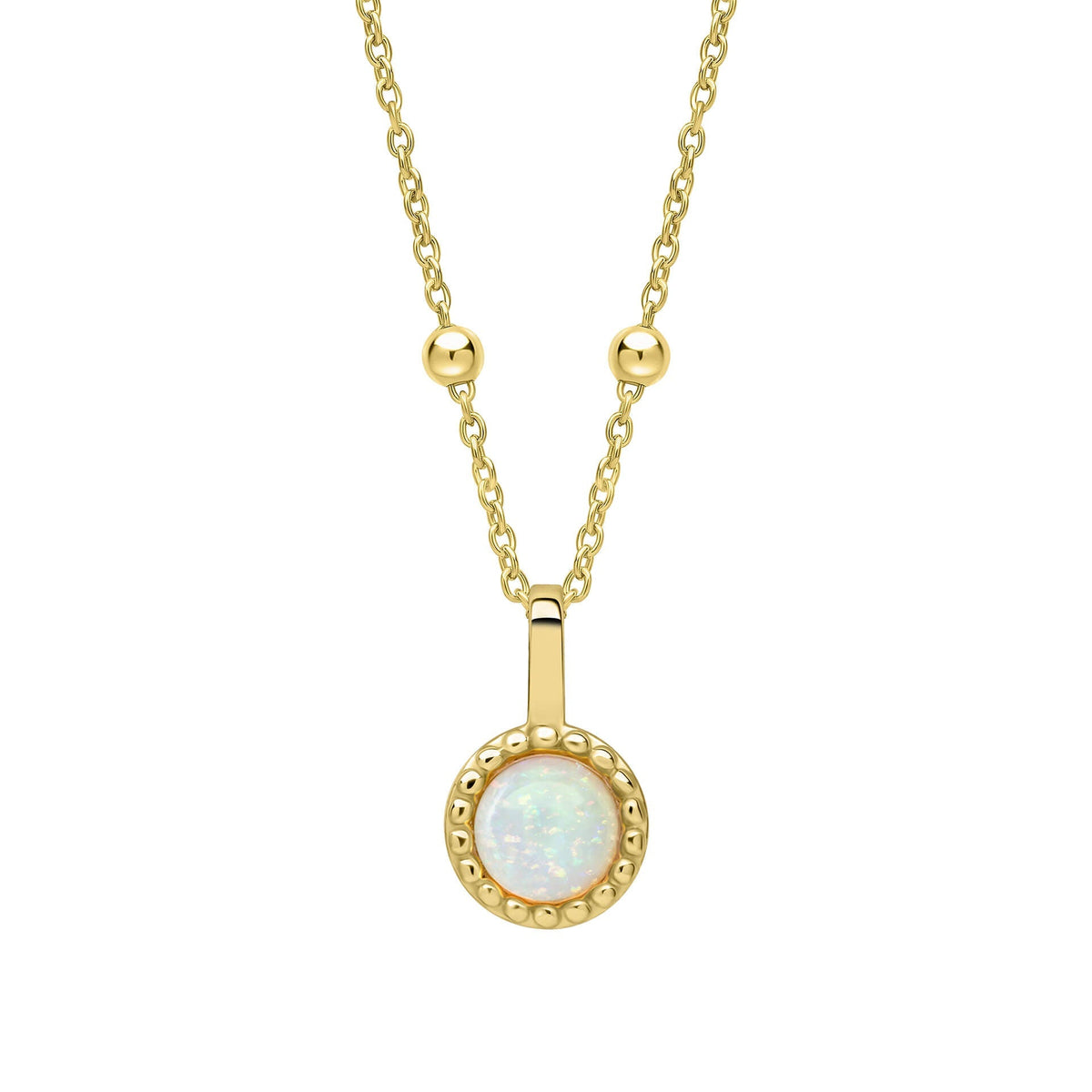 Beginnings Milgrain Semi-Precious Cabochon Birthstone Pendant