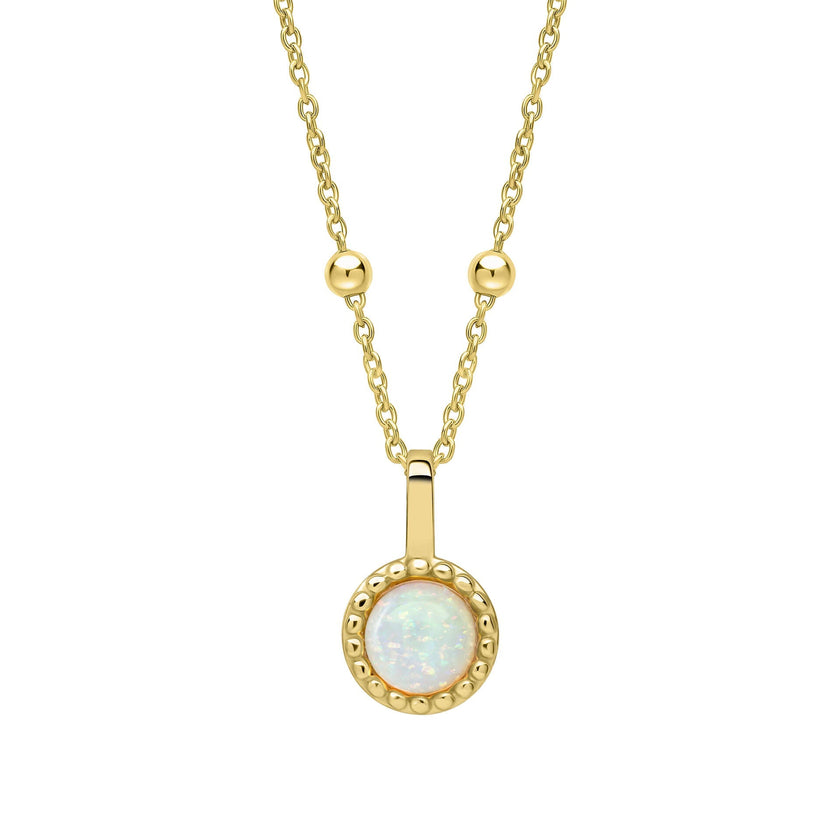 Beginnings Milgrain Semi-Precious Cabochon Birthstone Pendant