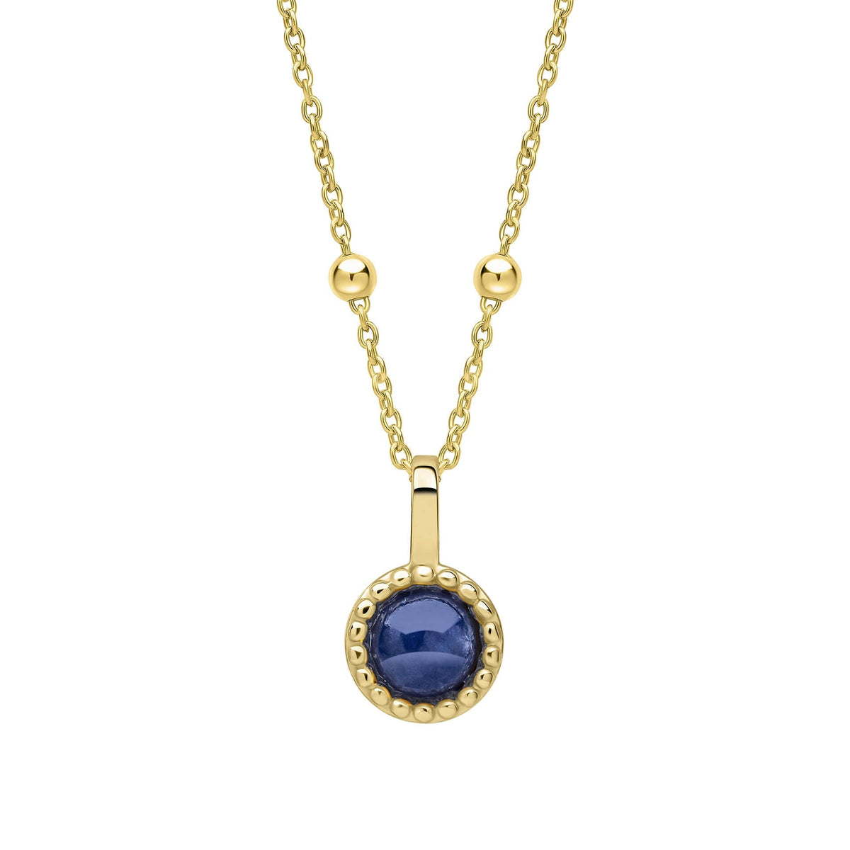 Beginnings Milgrain Semi-Precious Cabochon Birthstone Pendant