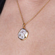 Collier Or Nuit Étoilée Émail Opale Rose et Perle