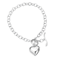 Sterling Silver Chain Bracelet with Heart Charm